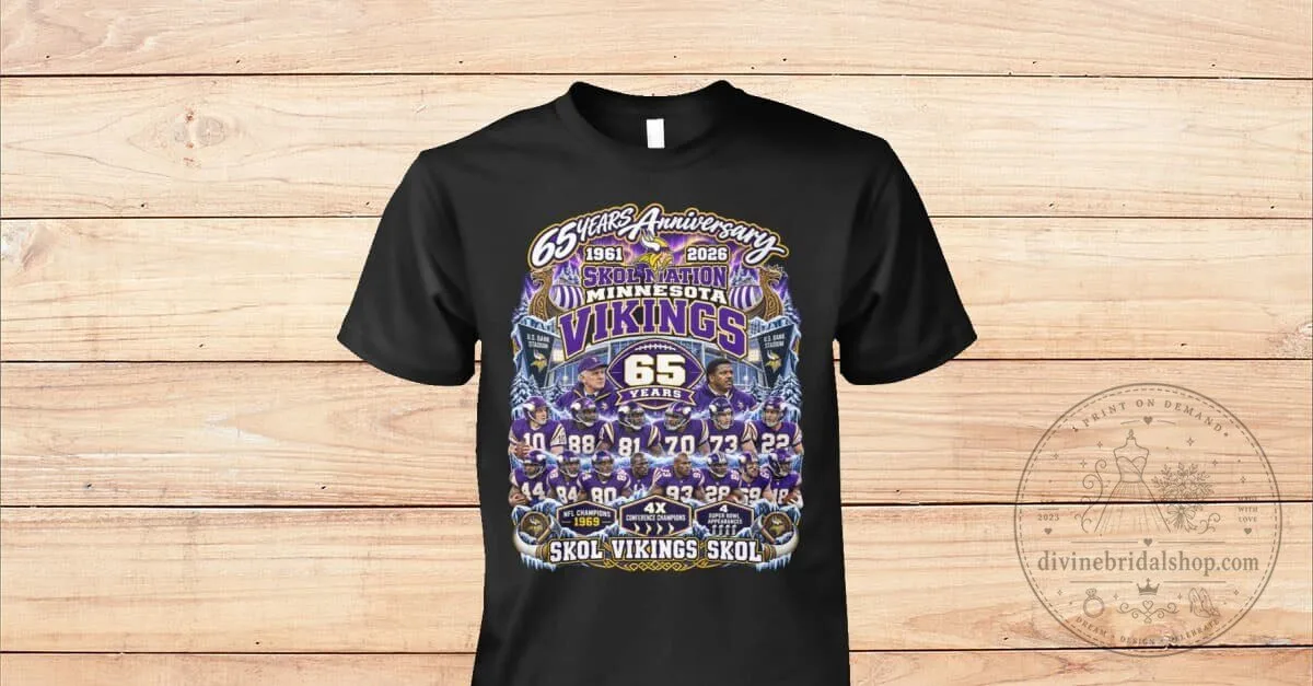 Minnesota Vikings 65th Anniversary Skol Vikings Skol Football Fan T-Shirt