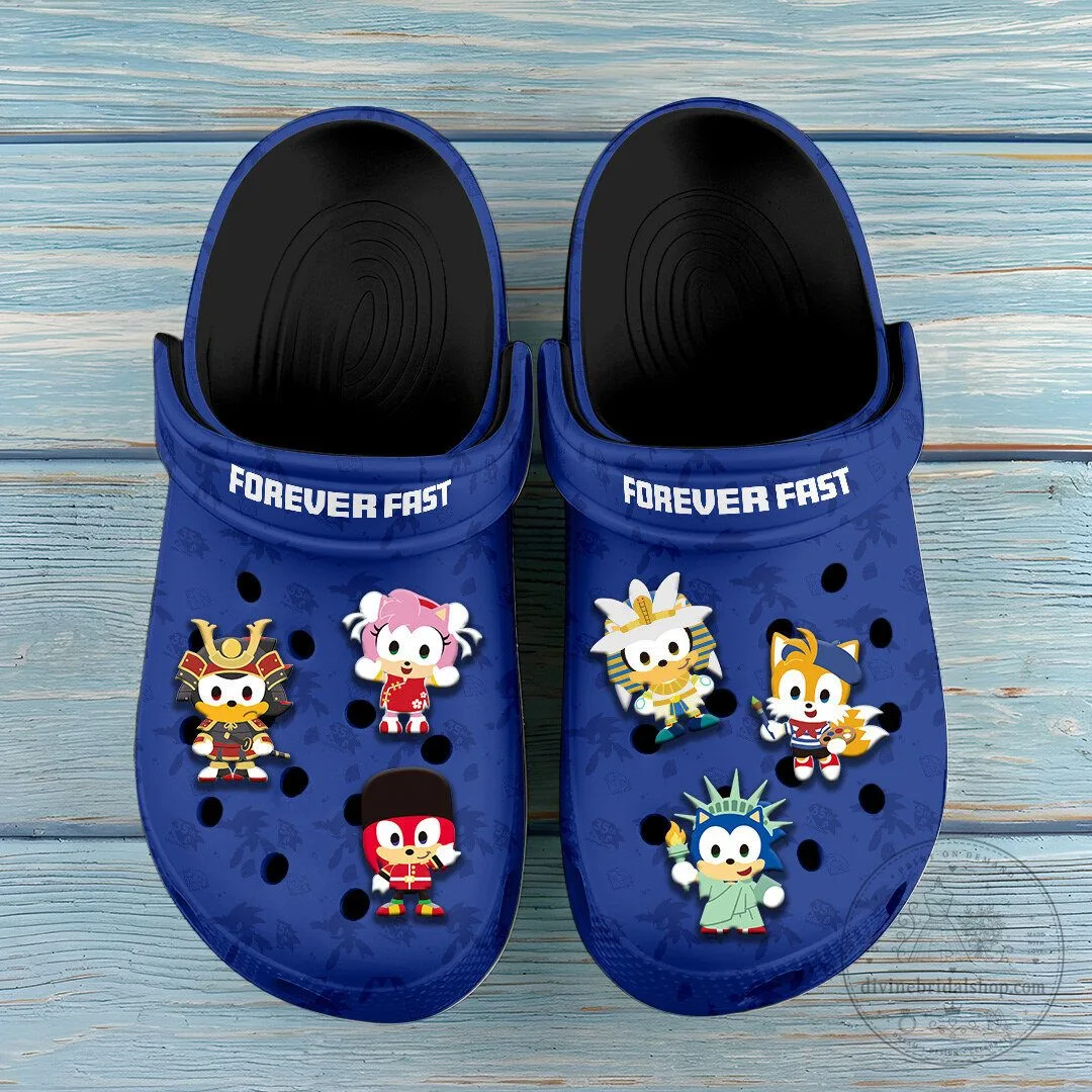 Sonic The Hedgehog Forever Fast Custom Clogs For Adults
