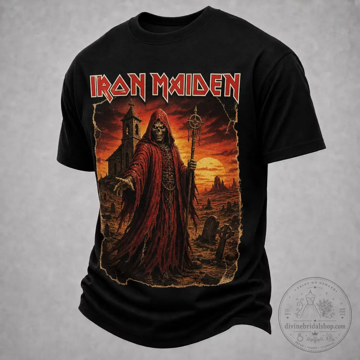 Vintage Heavy Metal T-Shirt for Iron Maiden Fans, Rock Band Apparel