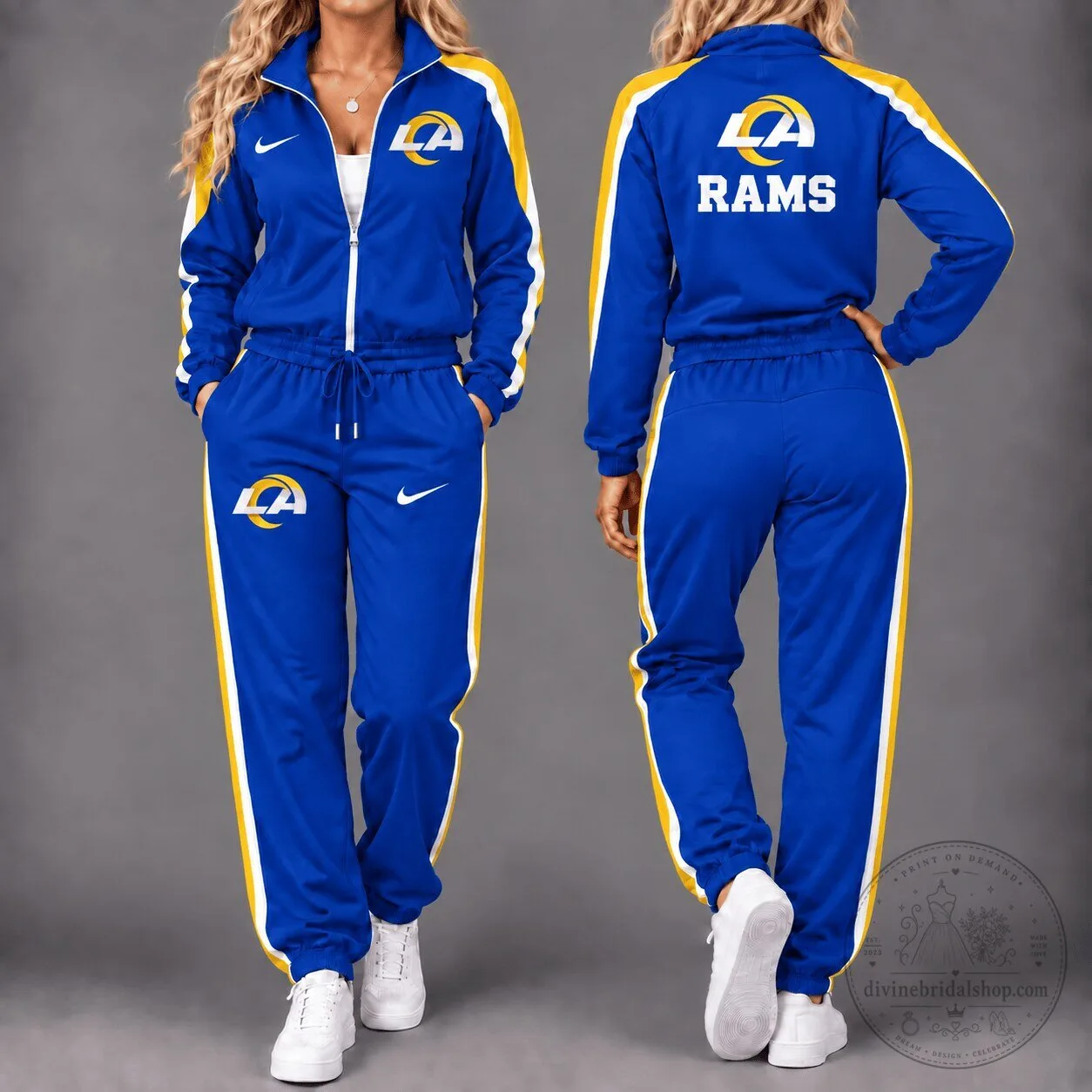 Los Angeles Rams National Football League Blue and Yellow Tracksuit