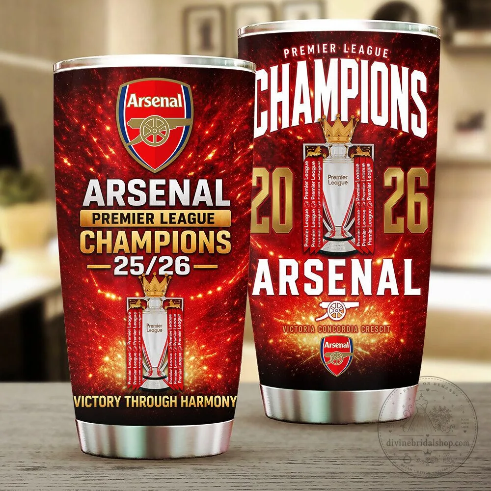 Arsenal Football Club Premier League Champions 2025-2026 Stainless Steel Tumbler