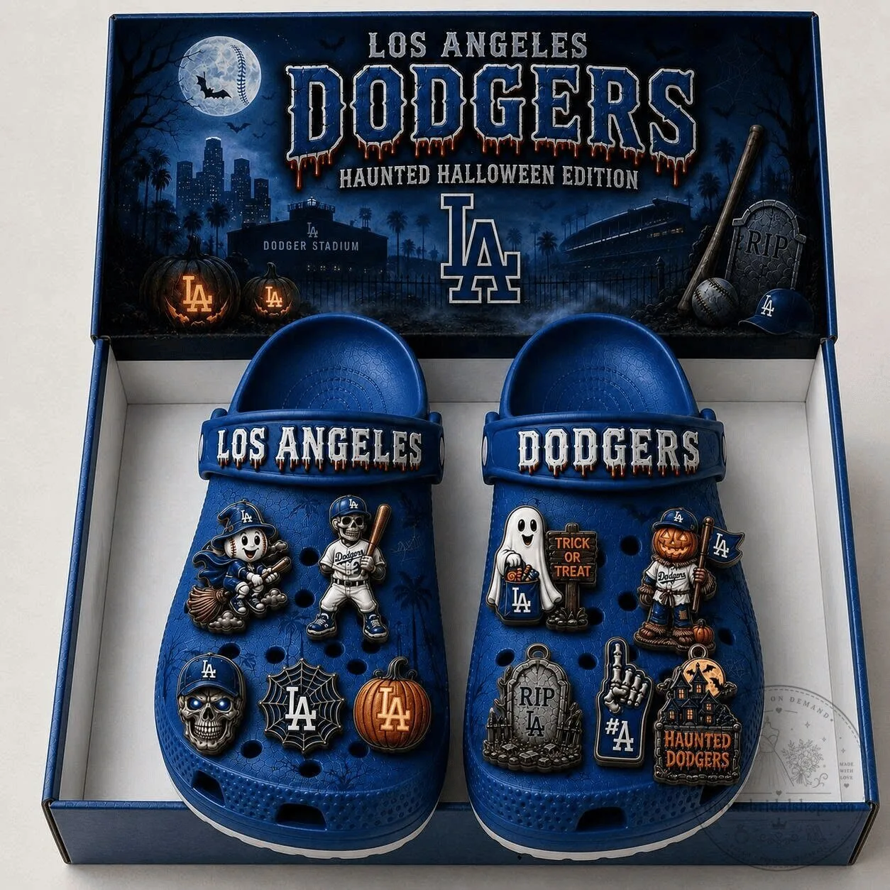 Los Angeles Dodgers Haunted Halloween Edition Blue Clogs