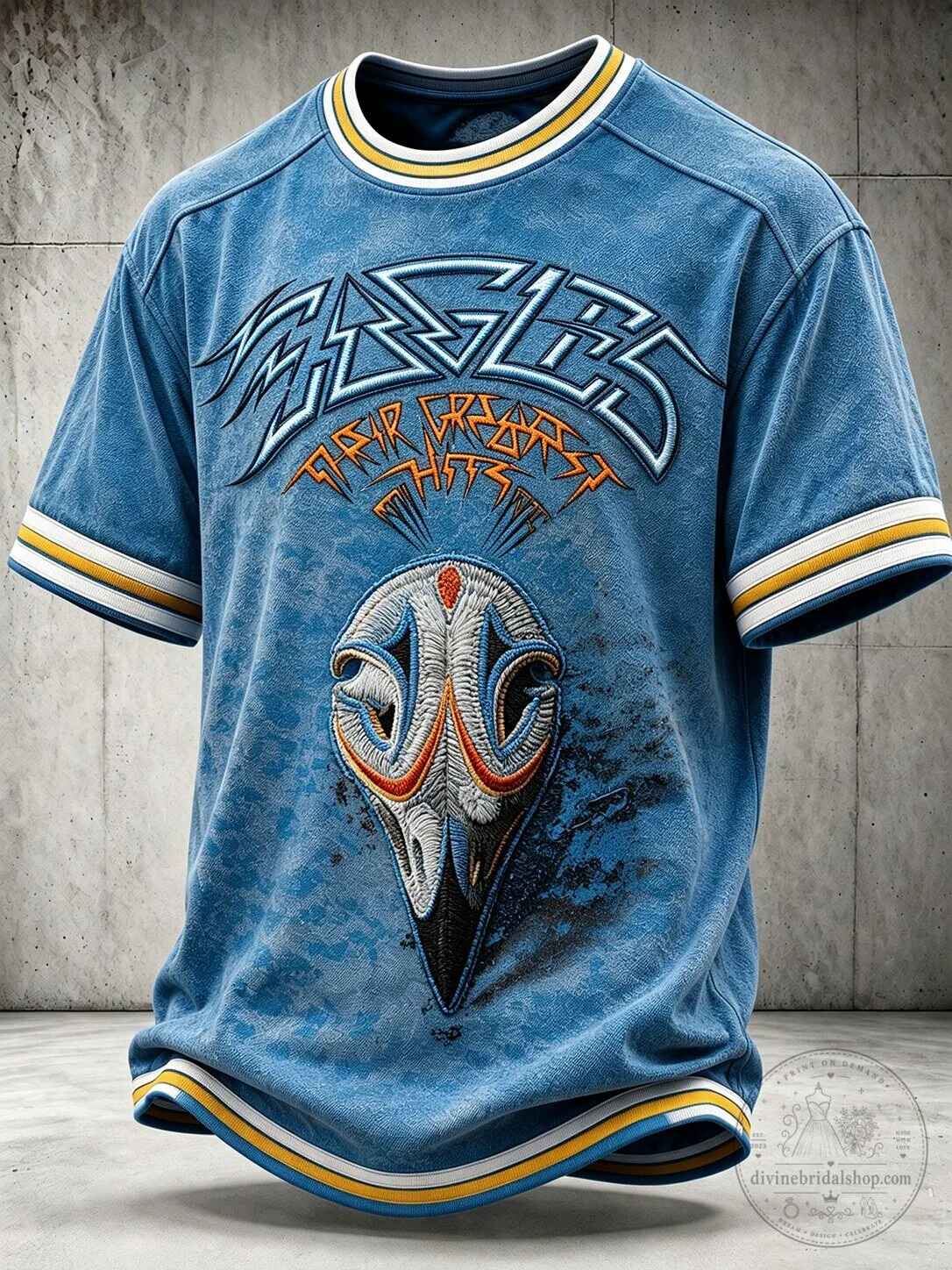 Eagles Their Greatest Hits Album Cover Art Blue T-Shirt
