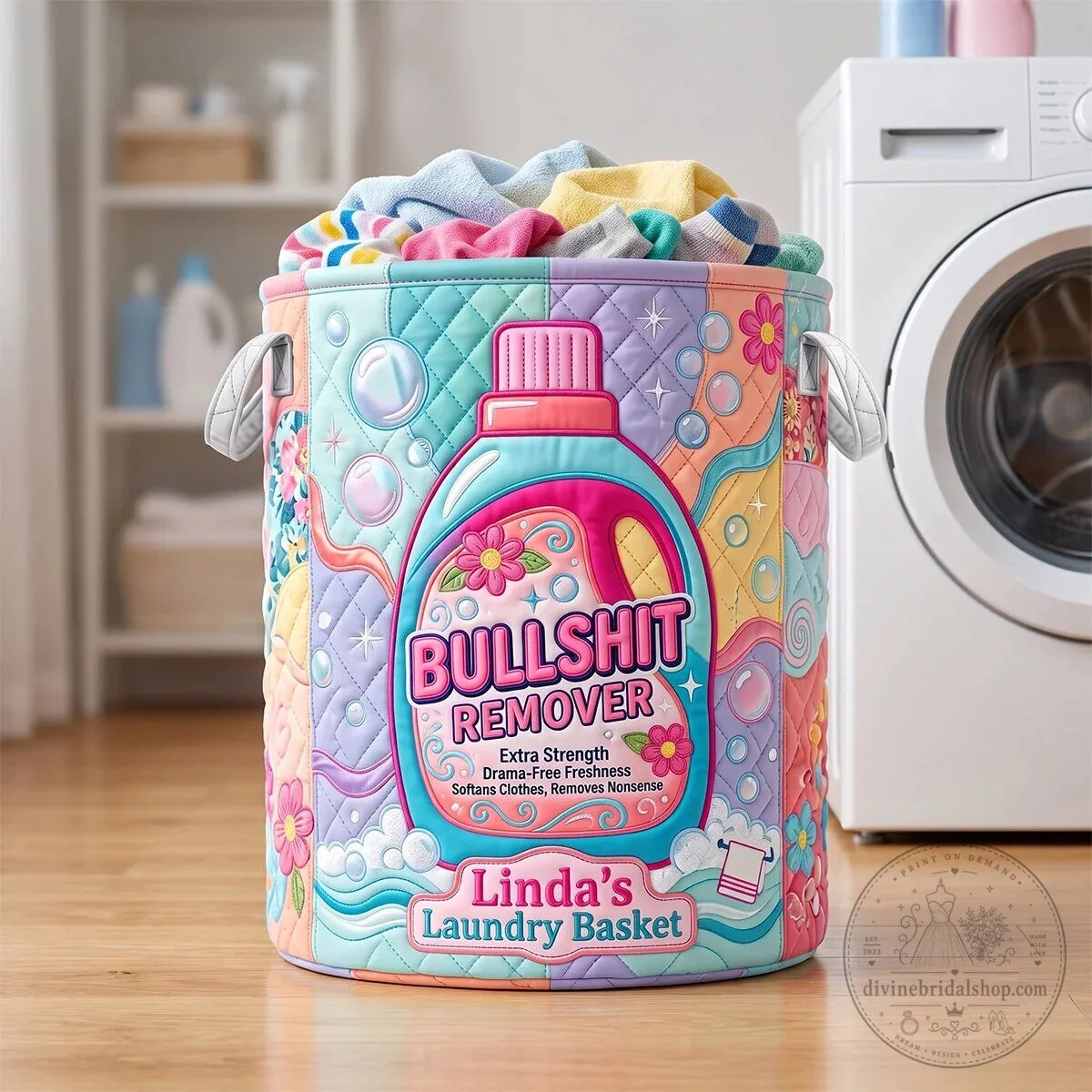 Bullshit Remover Personalized Laundry Basket with Drama-Free Freshness Design