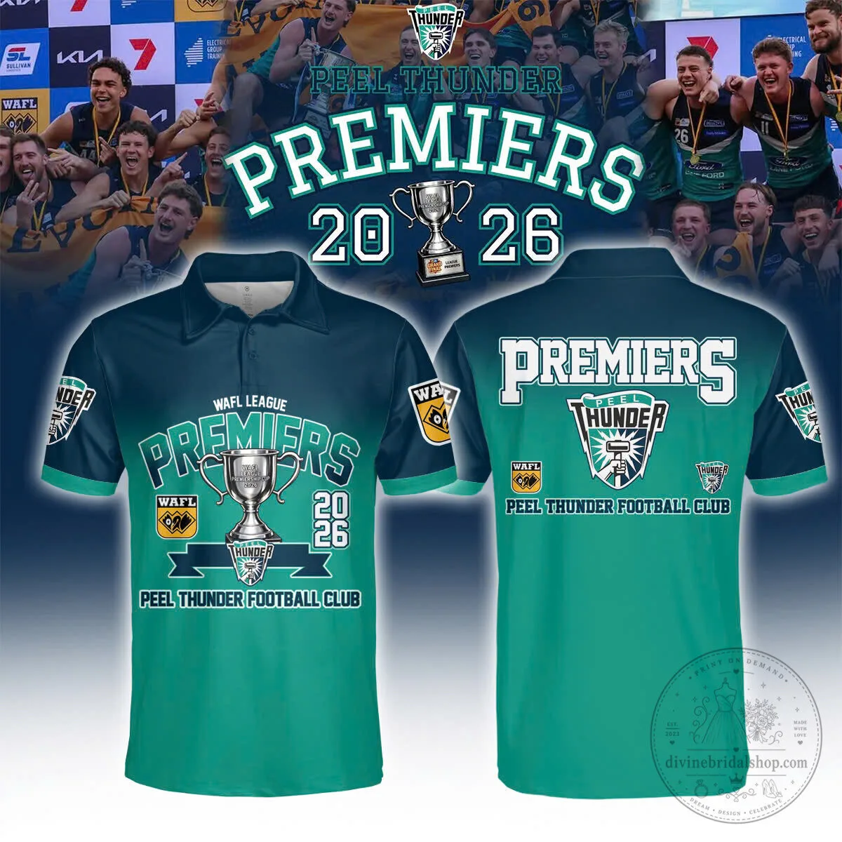 Peel Thunder Football Club 2026 Premiers WAFL League Polo Shirt