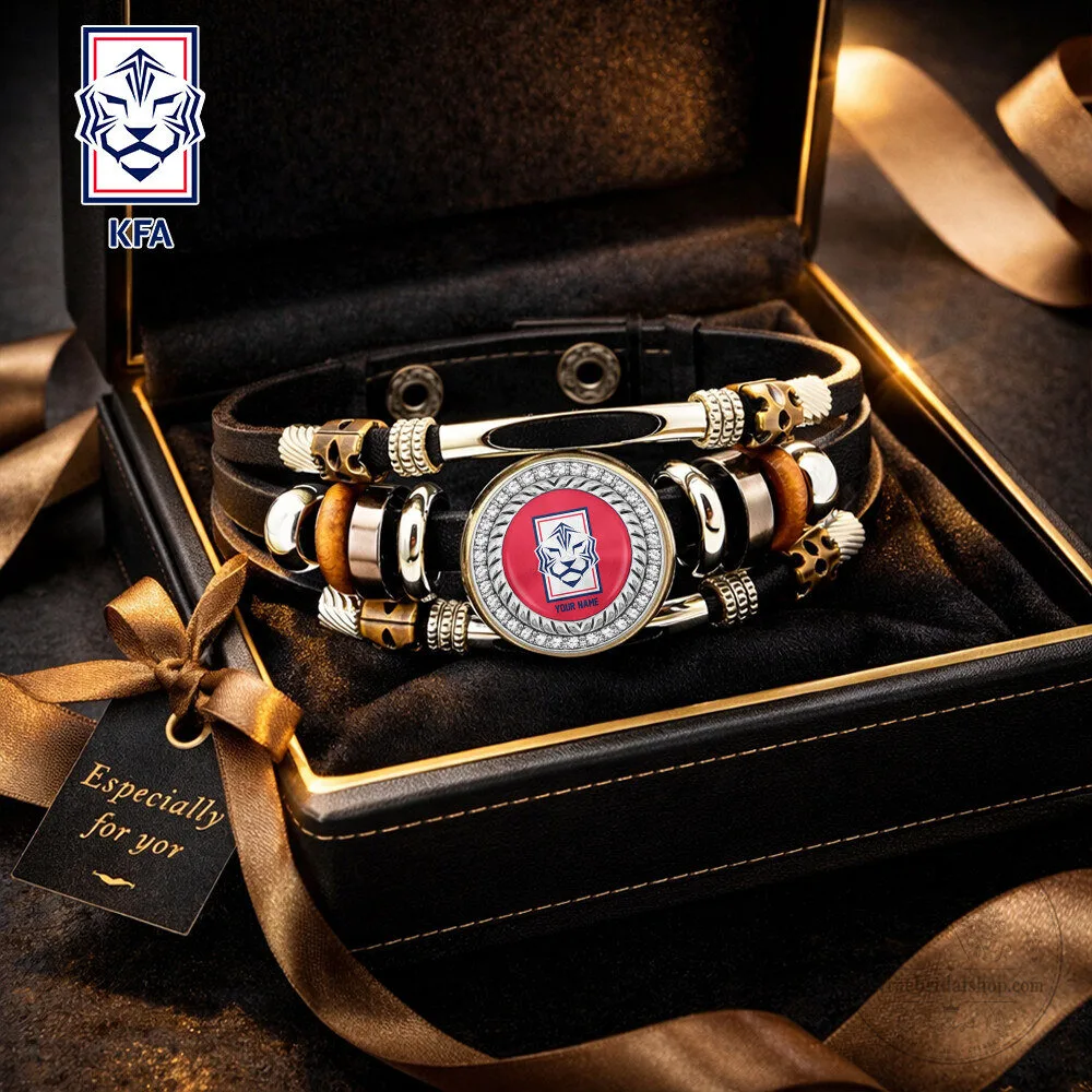 South Korea National Football Team World Cup Leather Bracelet