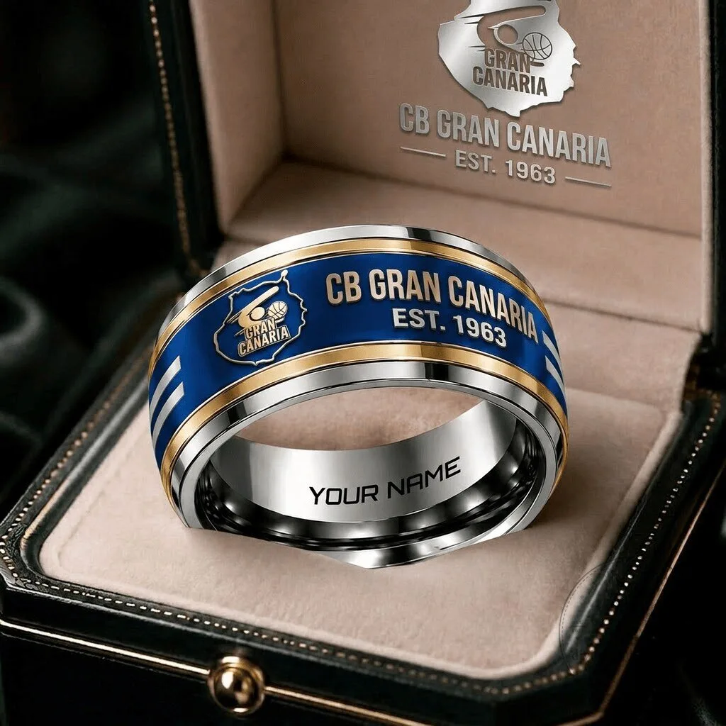 CB Gran Canaria Basketball Team Personalized Stainless Steel Ring
