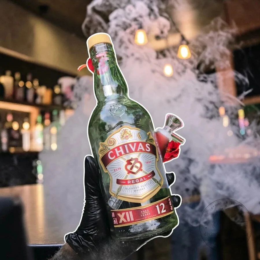 Chivas Regal 12 Year Old Blended Scotch Whisky Bottle Water Pipe