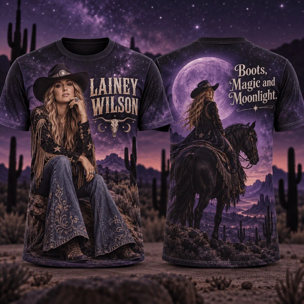 Lainey Wilson Boots Magic and Moonlight Country Music Fan T-Shirt