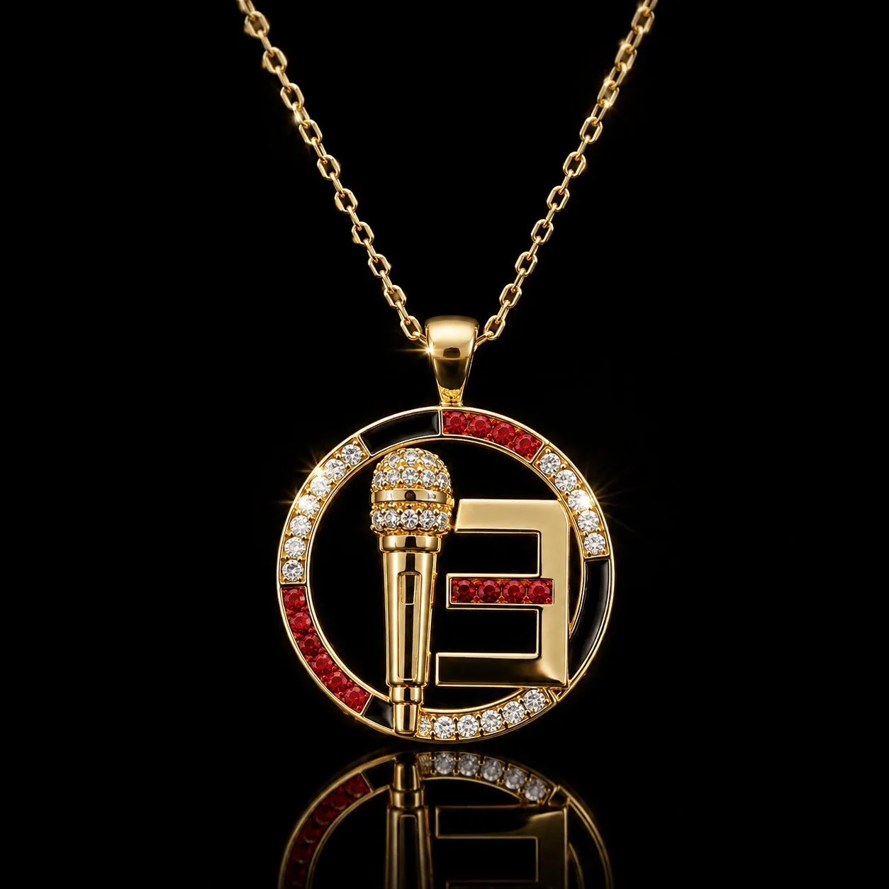 Eminem Solid Gold Chain with Diamond Pendant Necklace