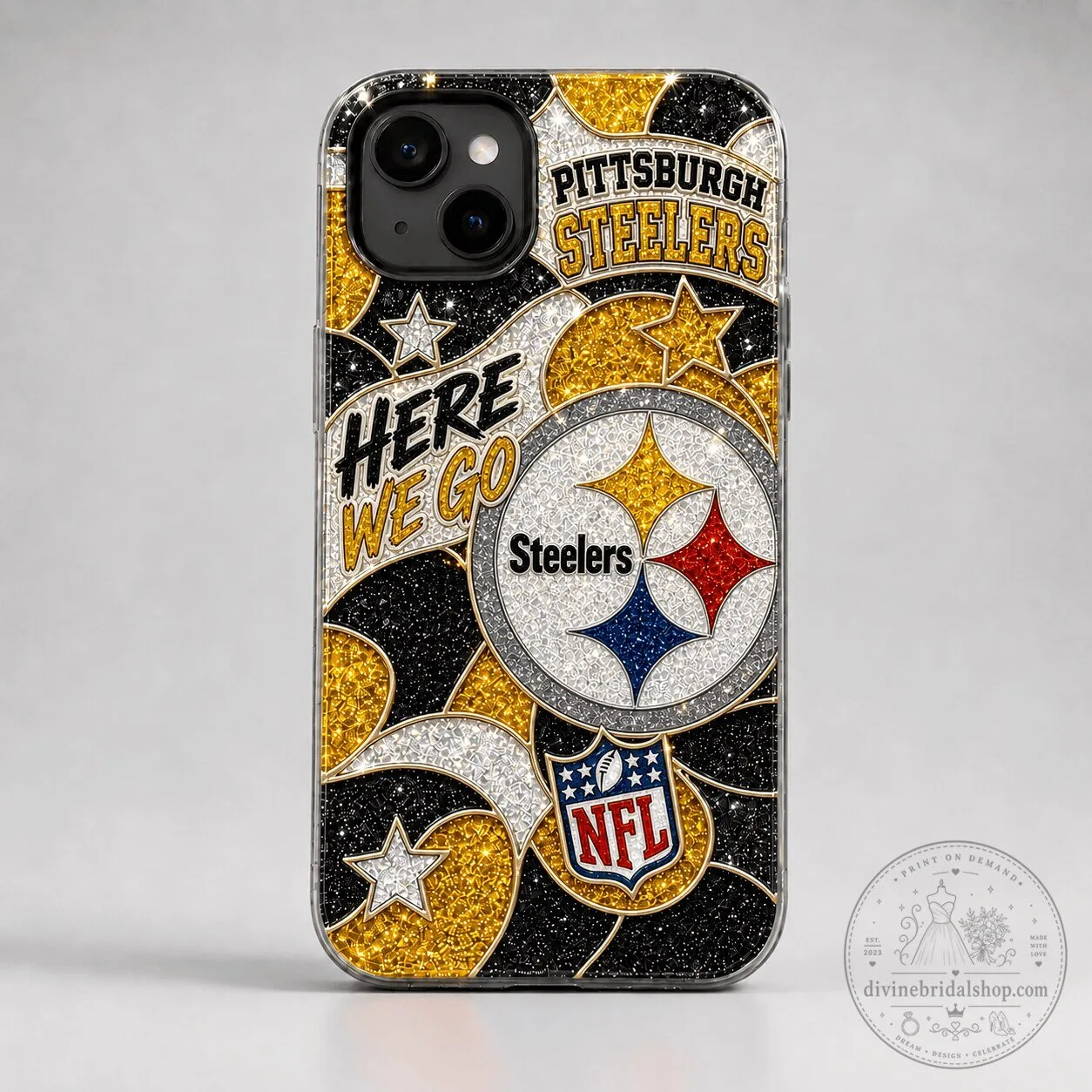 Pittsburgh Steelers Glitter Graphic National Football League iPhone Phone Case