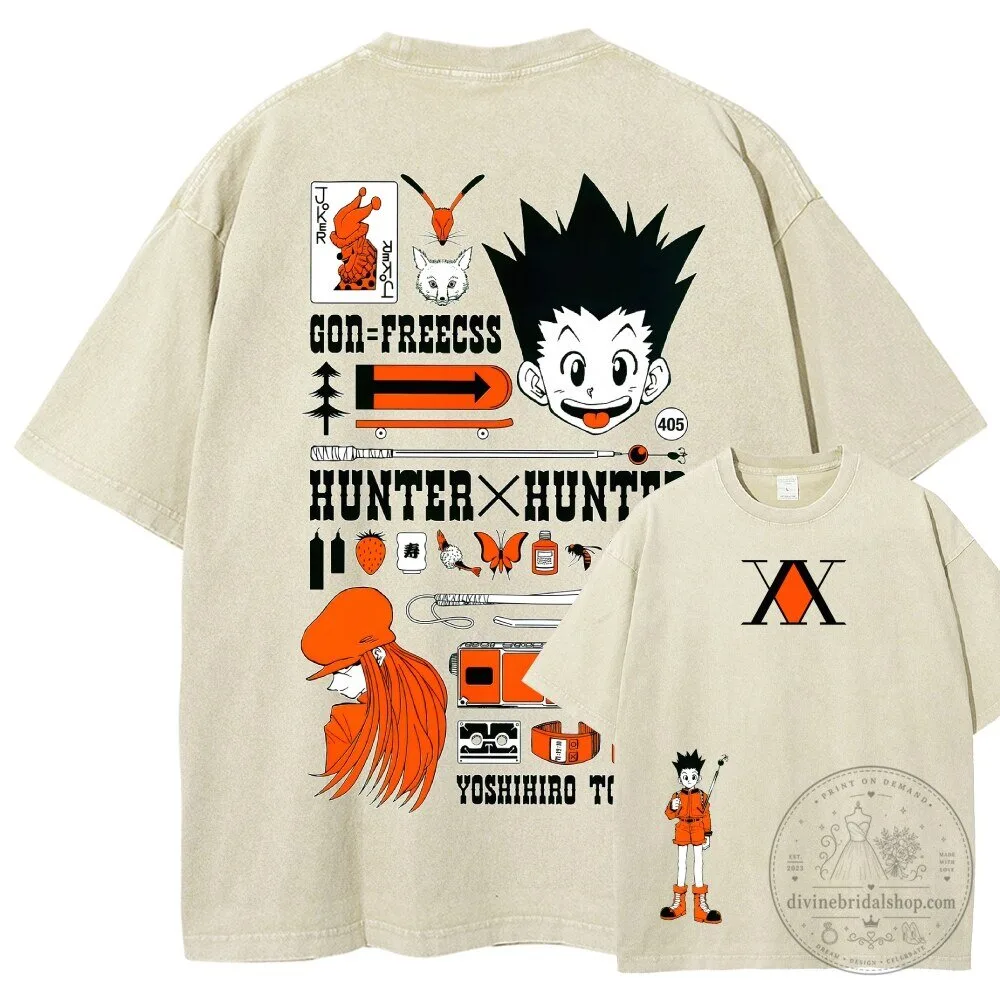 Hunter x Hunter Gon Freecss Anime Manga Washed Graphic T-Shirt