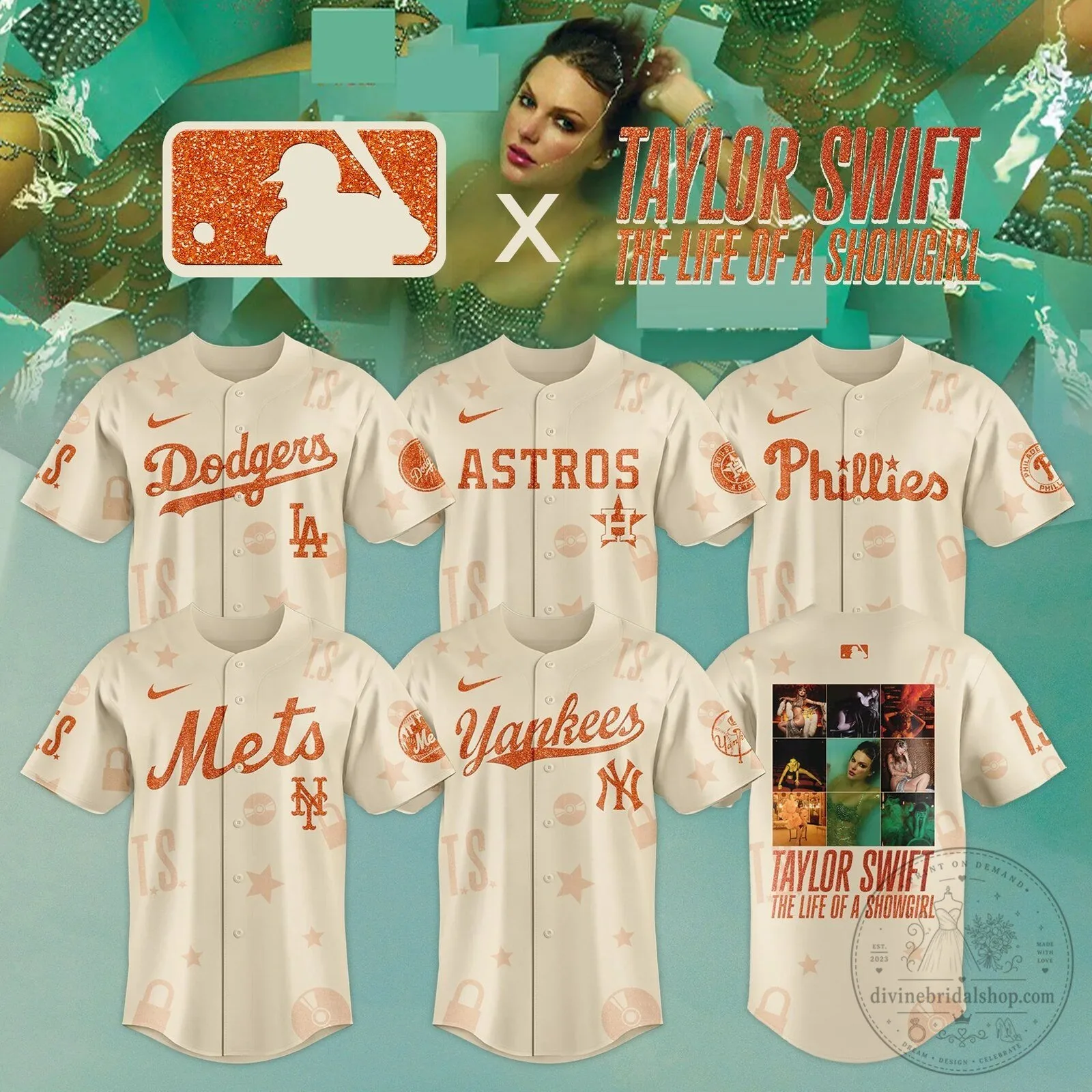 Baseball Jersey featuring Taylor Swift's The Life of a Showgirl design