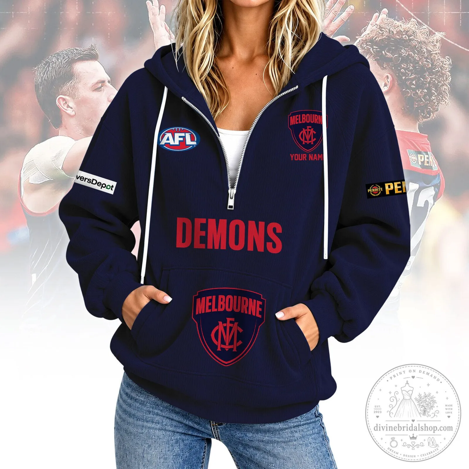 Melbourne Demons Australian Football League Full-Zip Hoodie