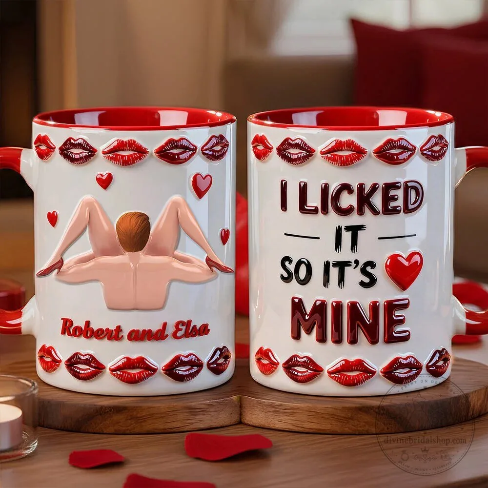 Personalized I Licked It So It's Mine Funny Couple's Coffee Mug