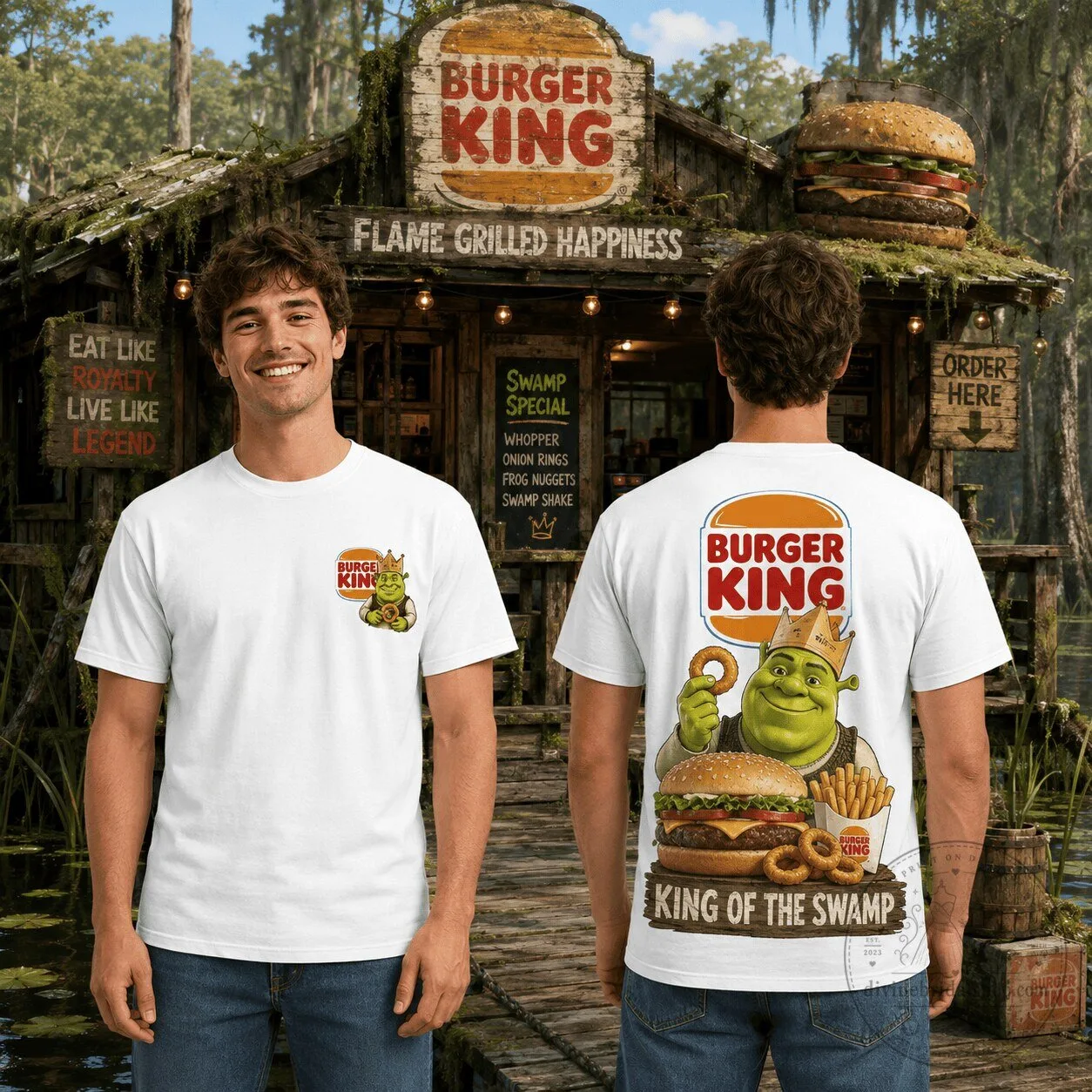 Burger King Shrek King of the Swamp Graphic White T-Shirt