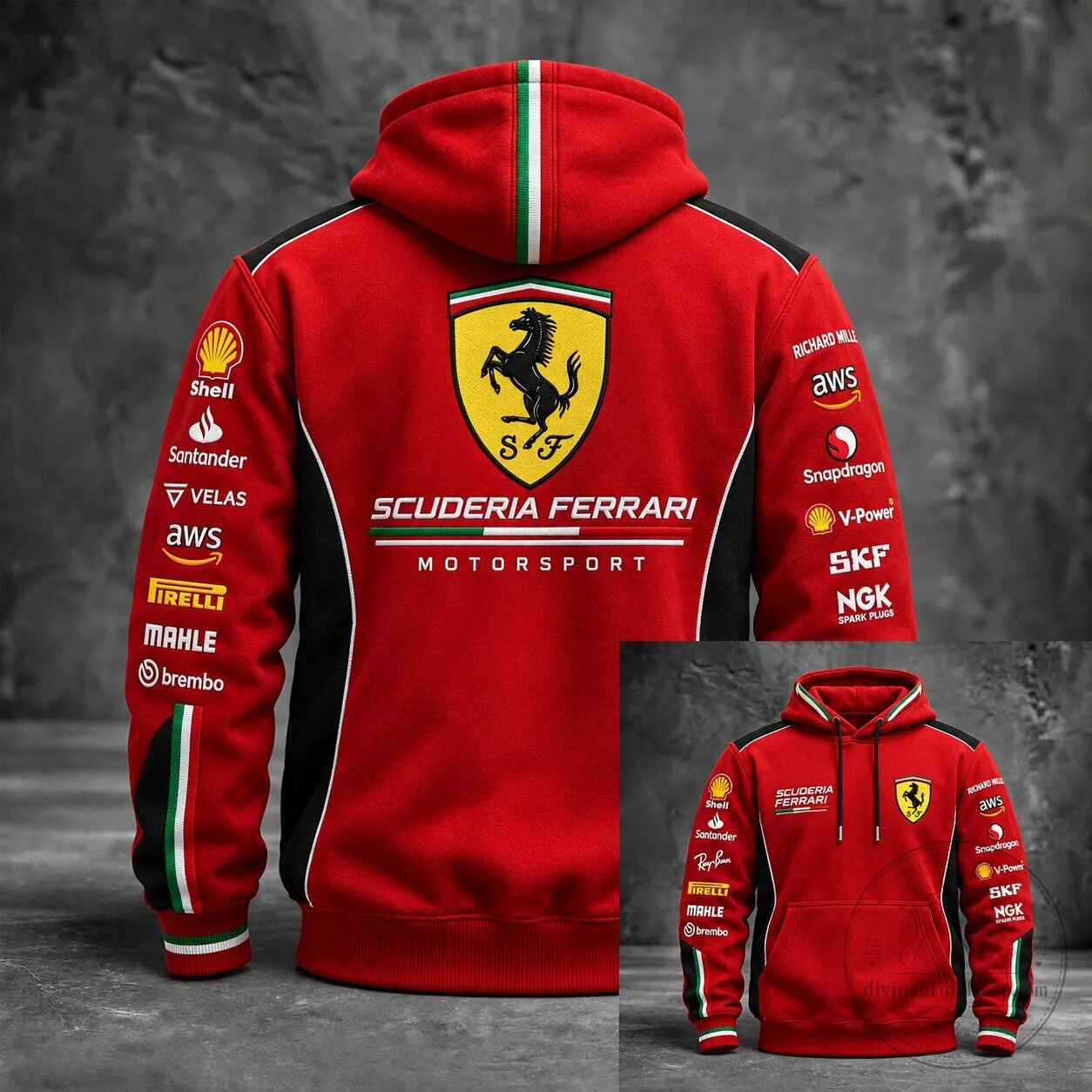 Scuderia Ferrari Motorsport Racing Team Red Hoodie, Formula One Fan Apparel
