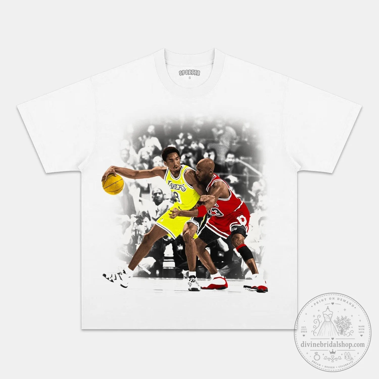 Kobe Bryant Versus Michael Jordan Basketball Legends Graphic T-Shirt