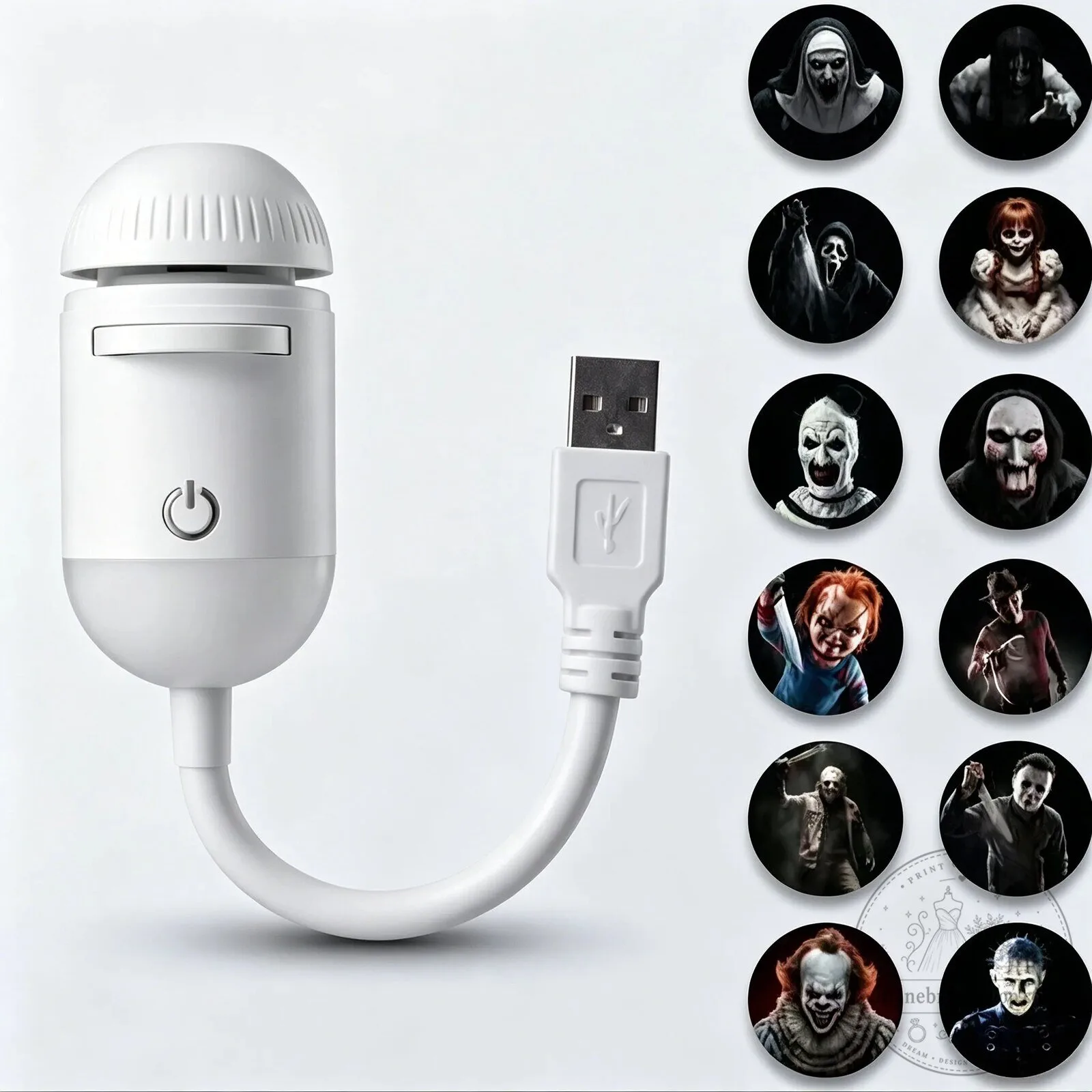 Horror Movie Character Projector Light, USB Powered Night Light with Scary Designs