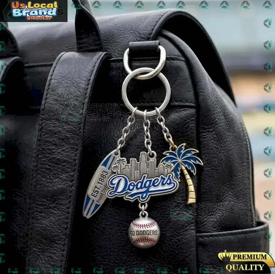 Los Angeles Dodgers Baseball Team Cityscape Palm Tree Keychain 4 Los Angeles Dodgers Baseball Team Cityscape Palm Tree Keychain