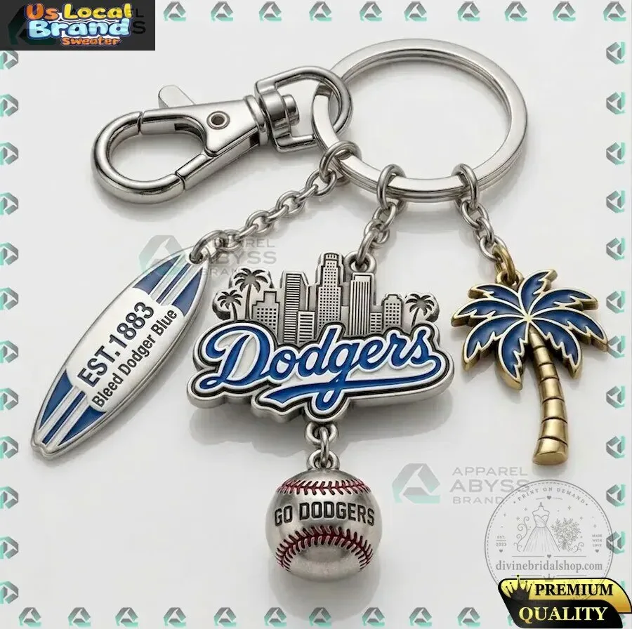 Los Angeles Dodgers Baseball Team Cityscape Palm Tree Keychain 5 Los Angeles Dodgers Baseball Team Cityscape Palm Tree Keychain