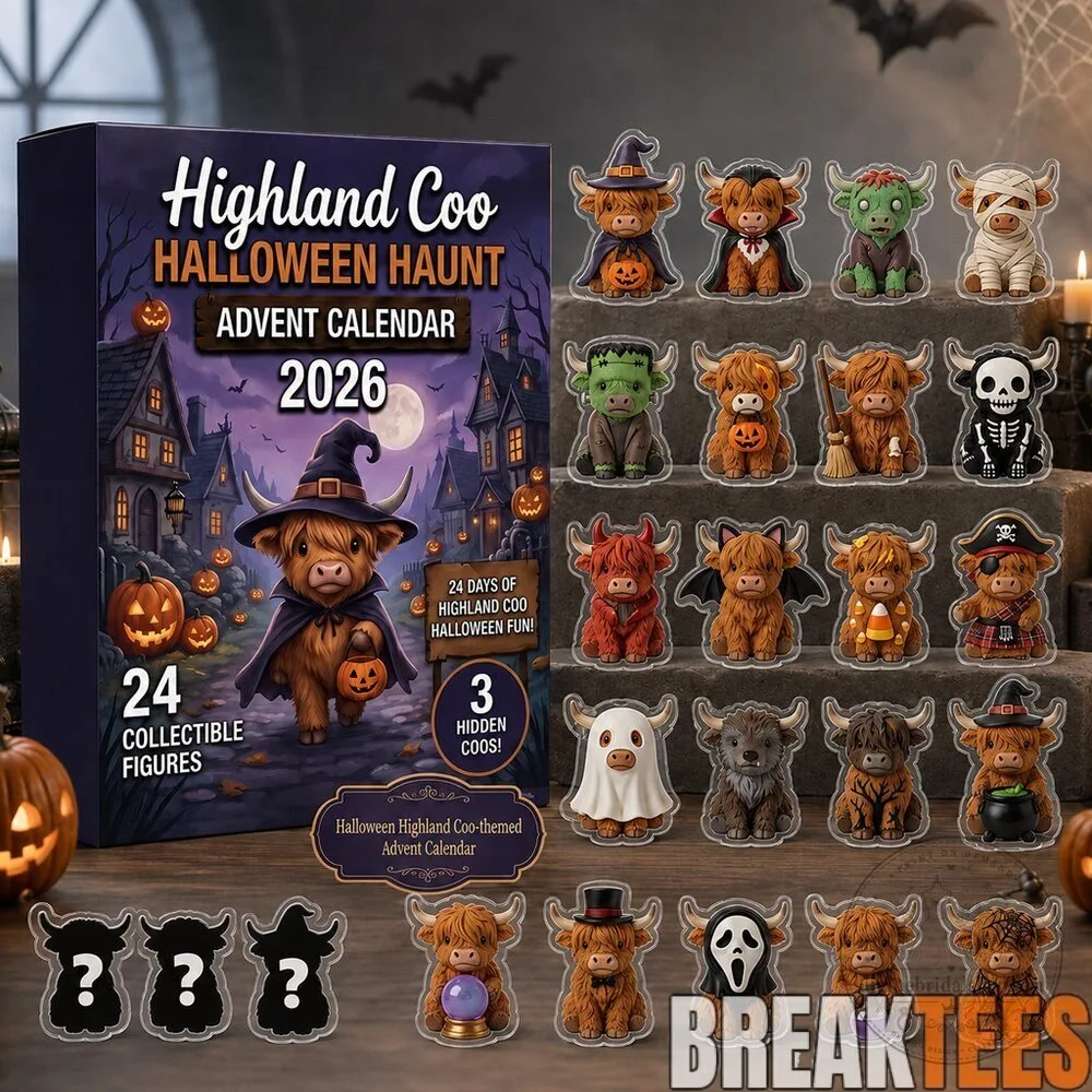 Highland Coo Halloween Haunt Advent Calendar 2026 with 24 Collectible Figures