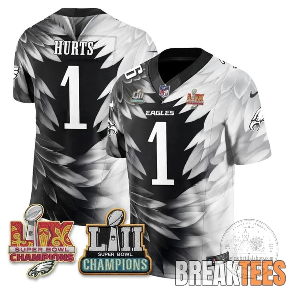 Philadelphia Eagles Jalen Hurts Super Bowl LII Champions Football Jersey 6 Philadelphia Eagles Jalen Hurts Super Bowl LII Champions Football Jersey