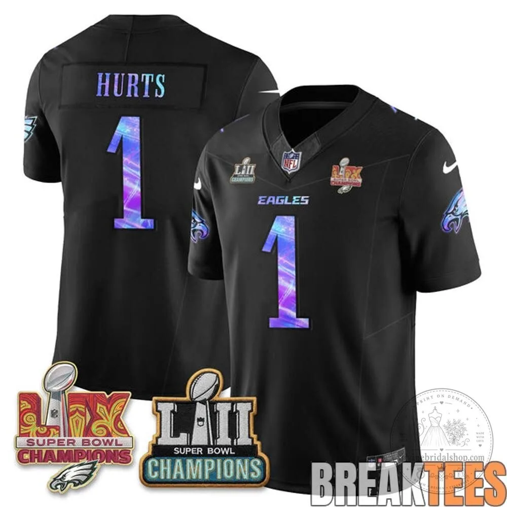 Philadelphia Eagles Jalen Hurts Super Bowl LII Champions Football Jersey 9 Philadelphia Eagles Jalen Hurts Super Bowl LII Champions Football Jersey