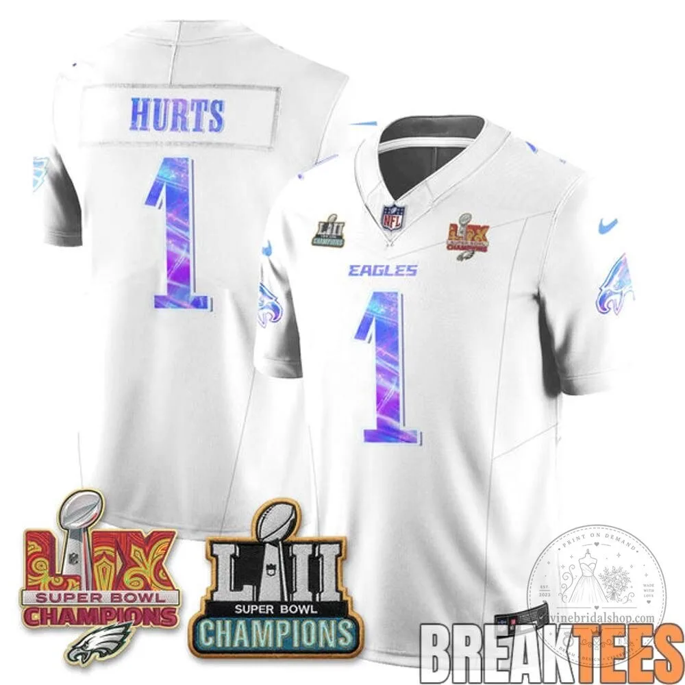Philadelphia Eagles Jalen Hurts Super Bowl LII Champions Football Jersey 10 Philadelphia Eagles Jalen Hurts Super Bowl LII Champions Football Jersey