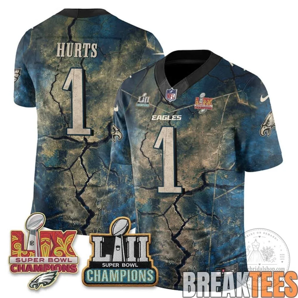 Philadelphia Eagles Jalen Hurts Super Bowl LII Champions Football Jersey 11 Philadelphia Eagles Jalen Hurts Super Bowl LII Champions Football Jersey