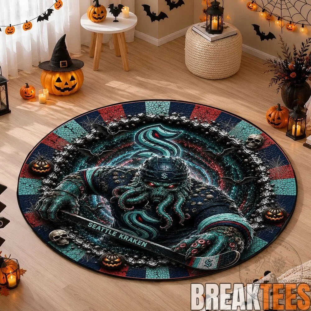Seattle Kraken Halloween Cthulhu Round Area Rug