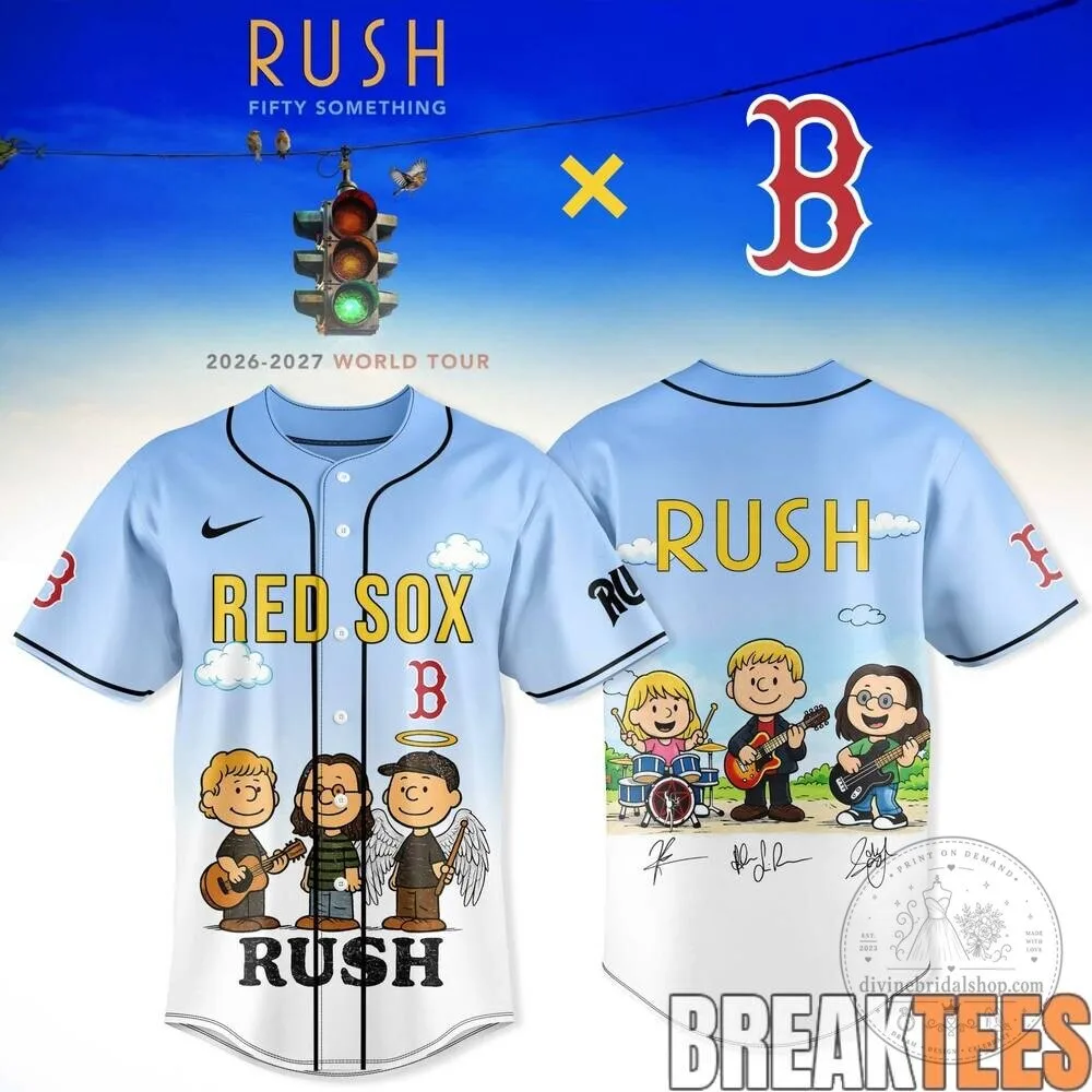 Boston Red Sox Rush Band Peanuts Characters Baseball Jersey