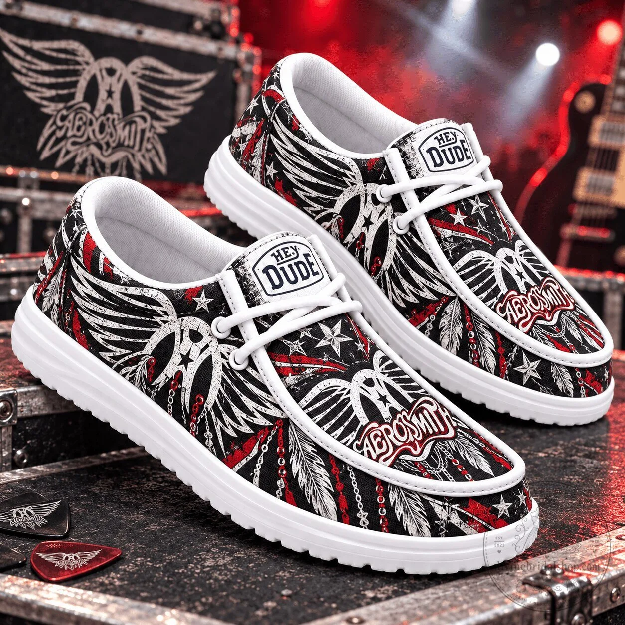 Aerosmith Winged Logo Classic Rock Band Loafer Shoes for Men and Women
