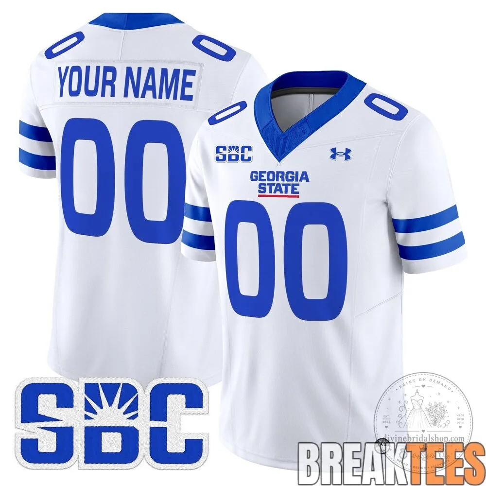 Georgia State Panthers Custom Stitched Football Jersey 5 Georgia State Panthers Custom Stitched Football Jersey