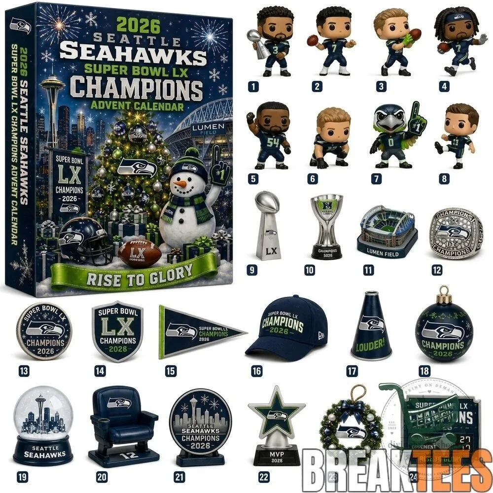 Seattle Seahawks Super Bowl LX Champions 2026 NFL Football Advent Calendar