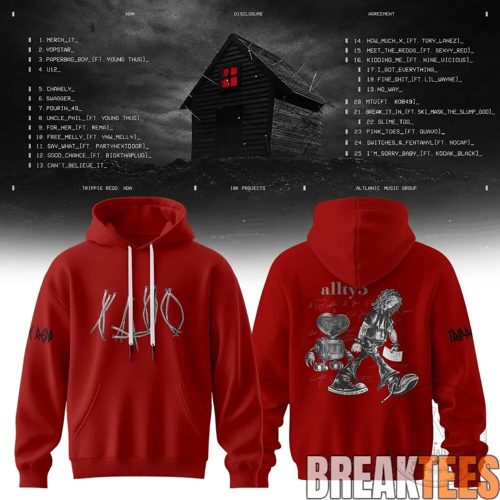 Trippie Redd Non Disclosure Agreement Album Art Black Hoodie 11 Trippie Redd Non Disclosure Agreement Album Art Black Hoodie