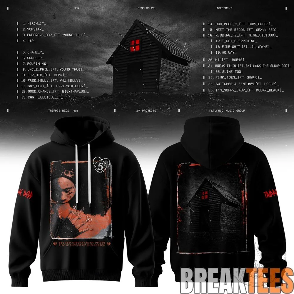 Trippie Redd Non Disclosure Agreement Album Art Black Hoodie 13 Trippie Redd Non Disclosure Agreement Album Art Black Hoodie