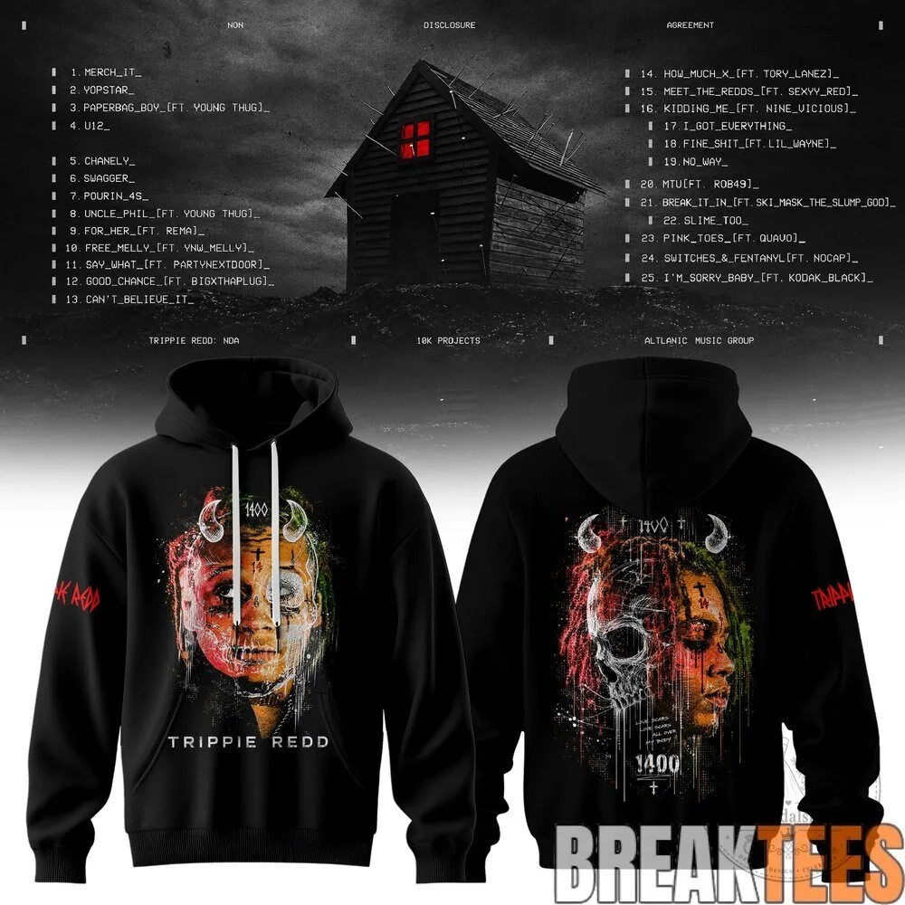 Trippie Redd Non Disclosure Agreement Album Art Black Hoodie 14 Trippie Redd Non Disclosure Agreement Album Art Black Hoodie