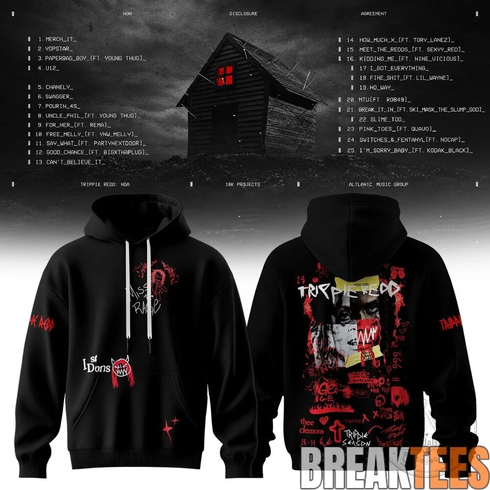 Trippie Redd Non Disclosure Agreement Album Art Black Hoodie 15 Trippie Redd Non Disclosure Agreement Album Art Black Hoodie