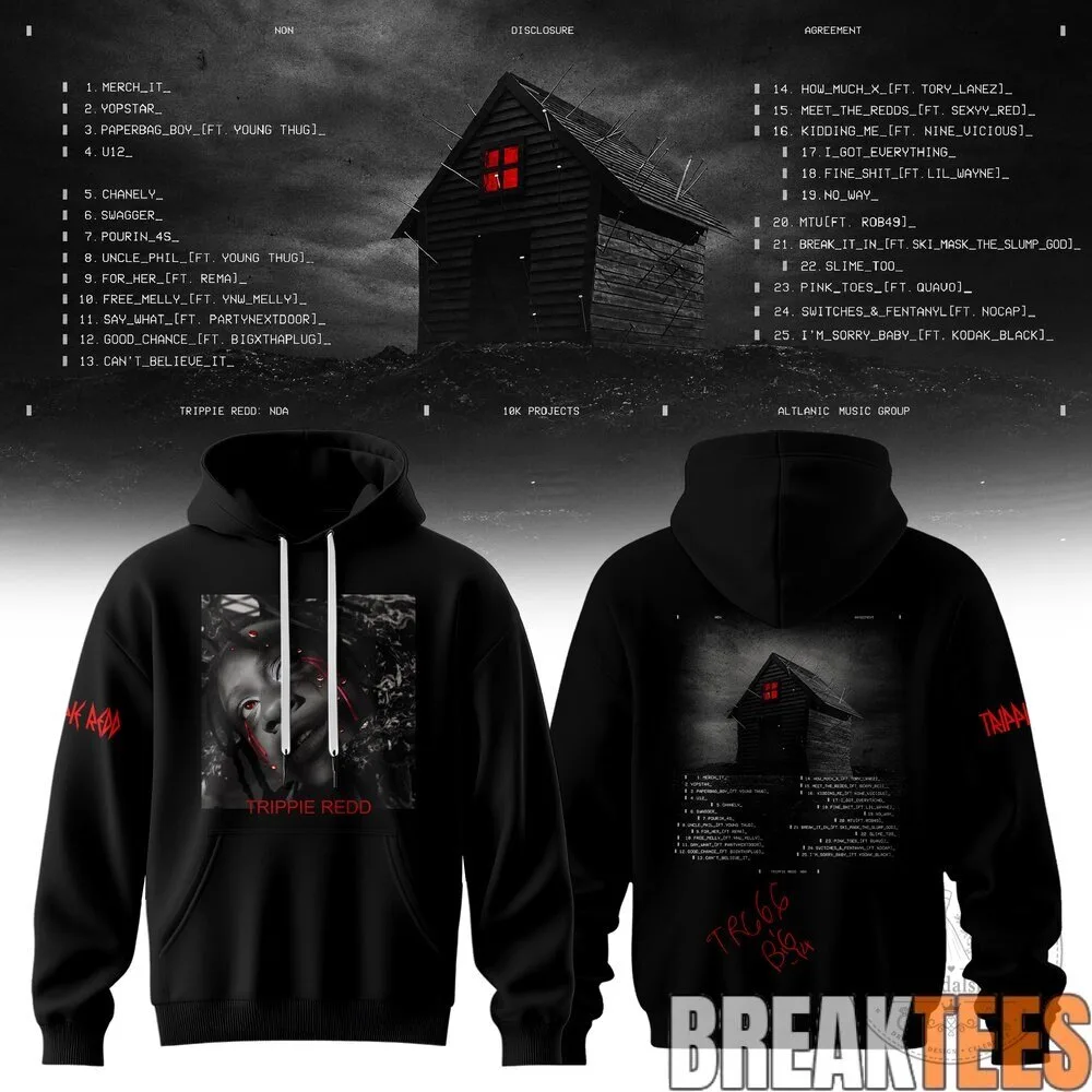 Trippie Redd Non Disclosure Agreement Album Art Black Hoodie 16 Trippie Redd Non Disclosure Agreement Album Art Black Hoodie