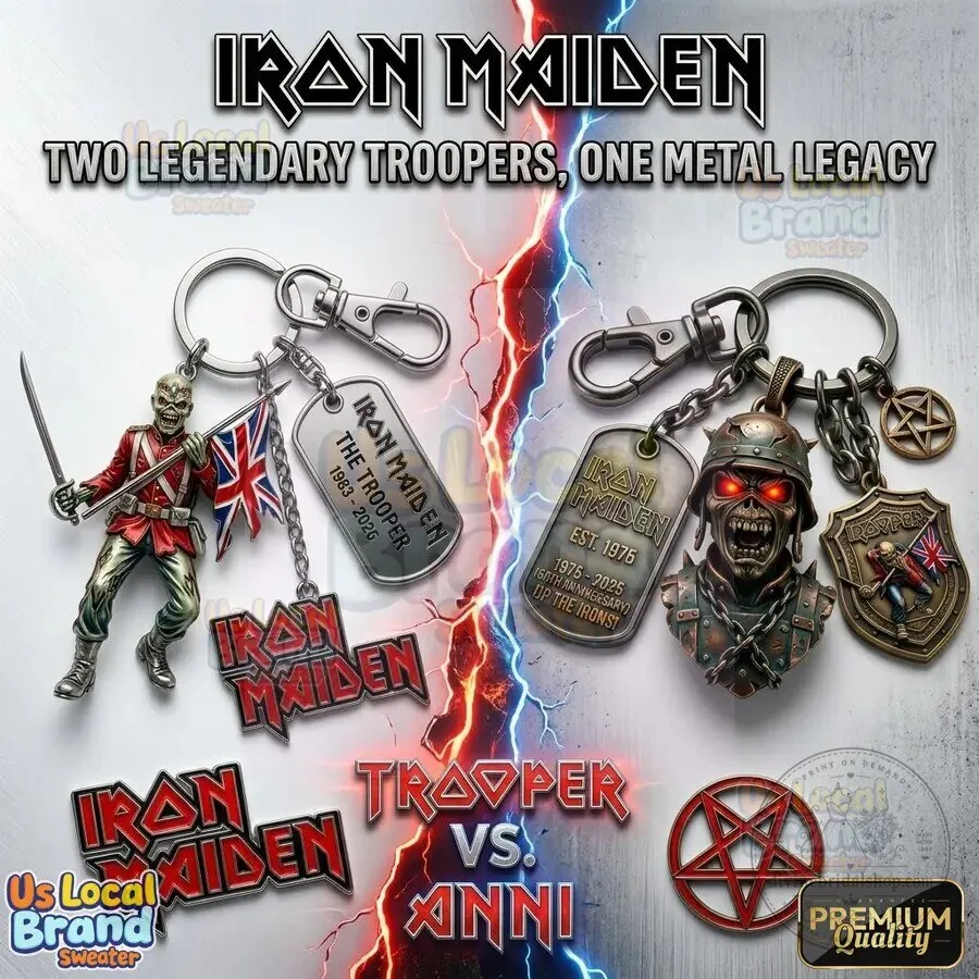 Iron Maiden The Trooper Eddie Heavy Metal Band Keychain