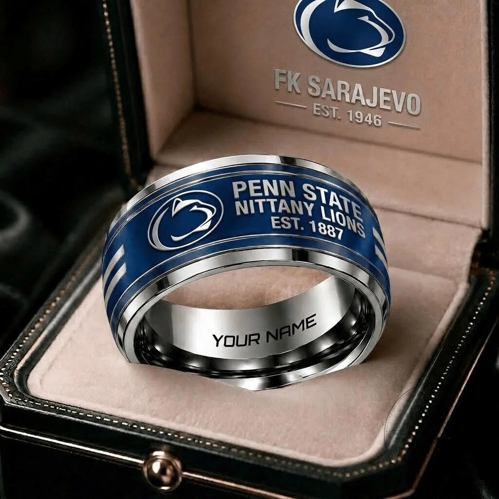 Penn State Nittany Lions NCAA Personalized Engraved Stainless Steel Ring