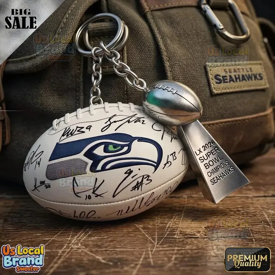 Seattle Seahawks Super Bowl Champions Football Helmet Keychain