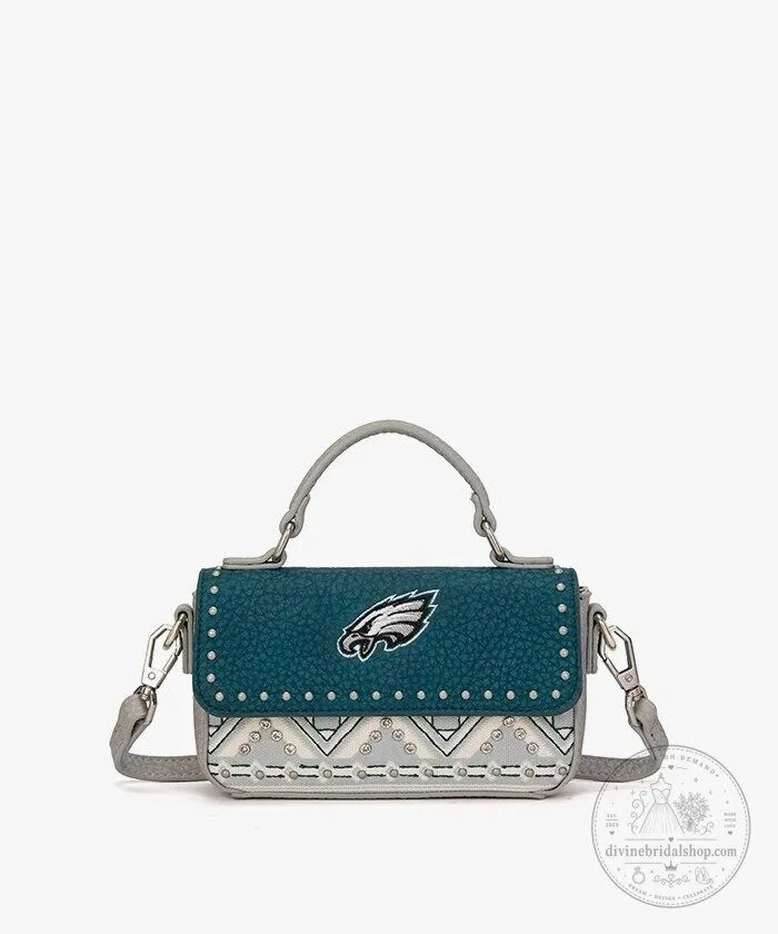 Philadelphia Eagles Studded Crossbody Bag with Adjustable Strap