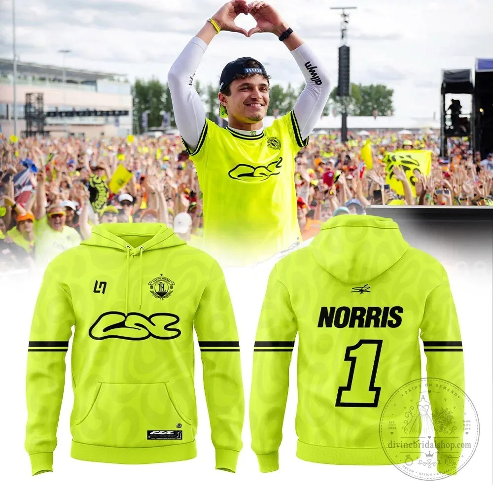 Lando Norris McLaren Formula 1 Racing Team Neon Yellow Hoodie