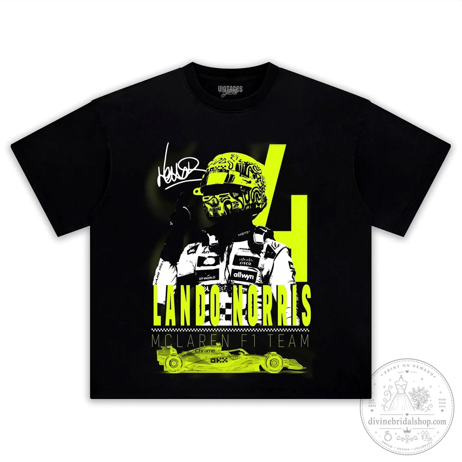 Lando Norris McLaren Formula One Racing Team Black T-Shirt