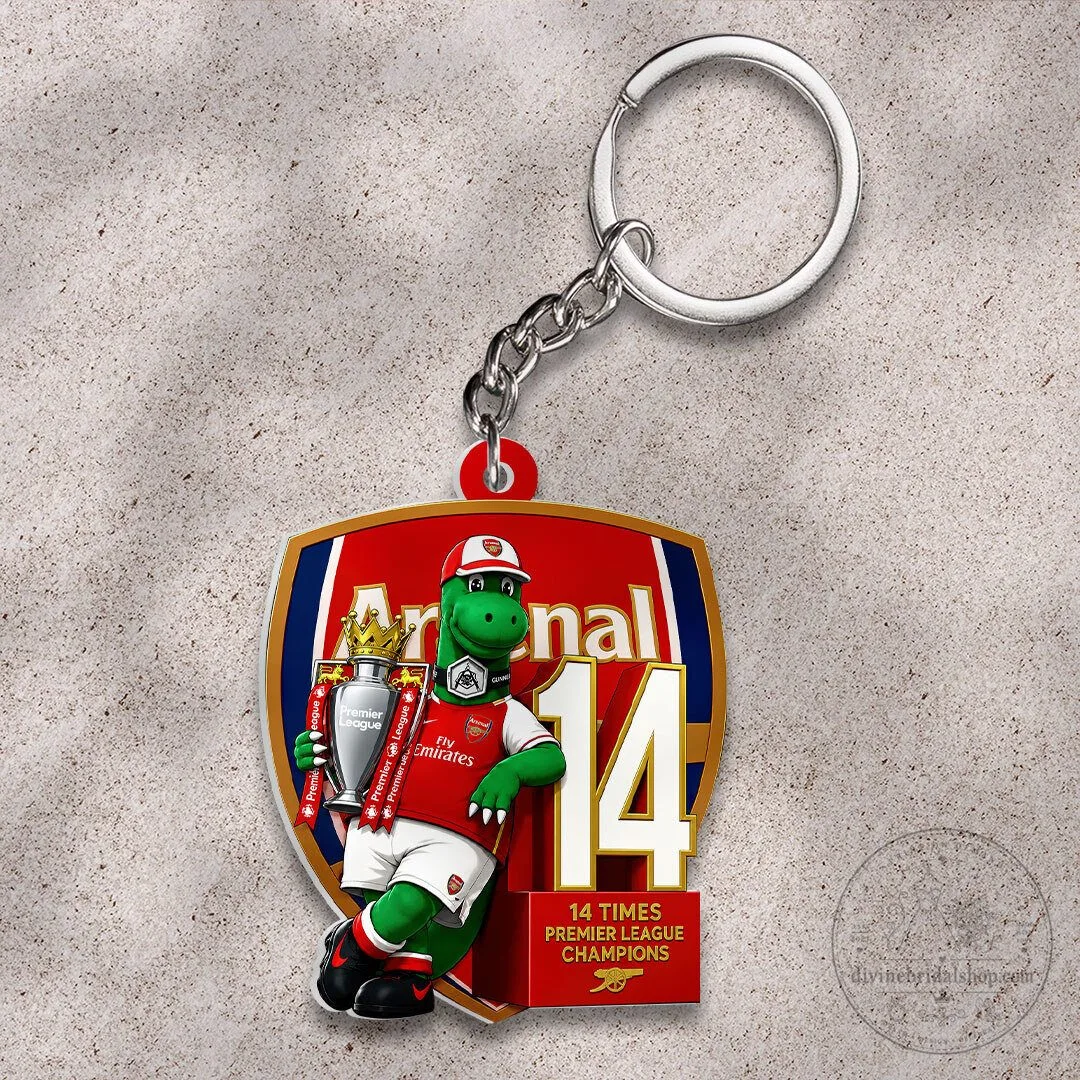 Arsenal Football Club Premier League Champions Mascot Gunnersaurus Rex Keychain