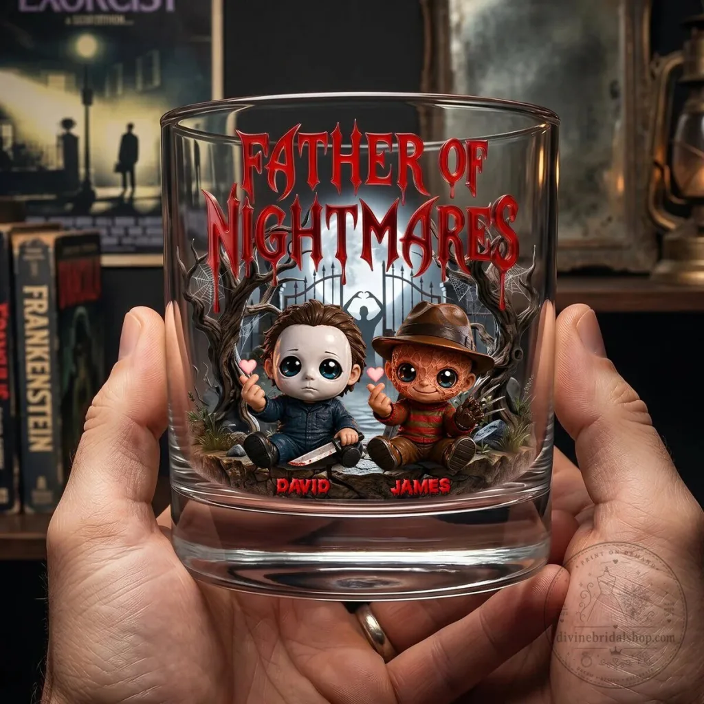 Father Of Nightmares Michael Myers Freddy Krueger Drinking Glass Father Of Nightmares Michael Myers Freddy Krueger Drinking Glass
