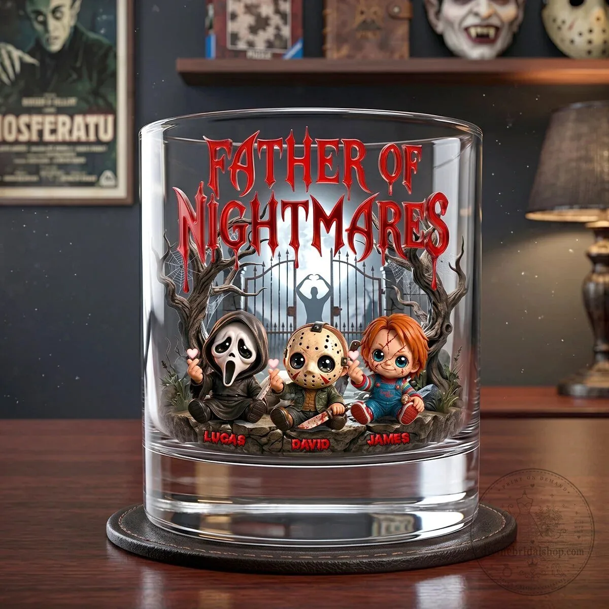Father Of Nightmares Michael Myers Freddy Krueger Drinking Glass 7 Father Of Nightmares Michael Myers Freddy Krueger Drinking Glass