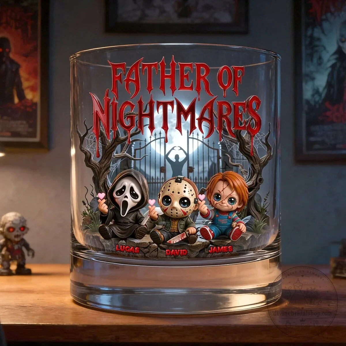 Father Of Nightmares Michael Myers Freddy Krueger Drinking Glass 8 Father Of Nightmares Michael Myers Freddy Krueger Drinking Glass